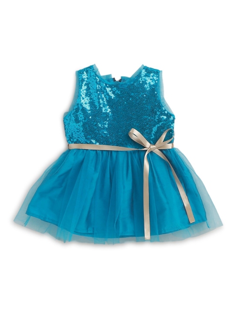 

Hopscotch Girls Blue Embellished Belted Dress