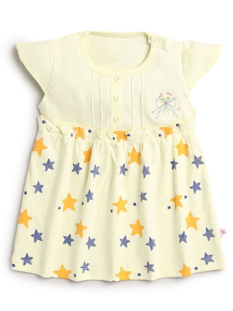 

Hopscotch Girls Yellow Printed Cotton Dress