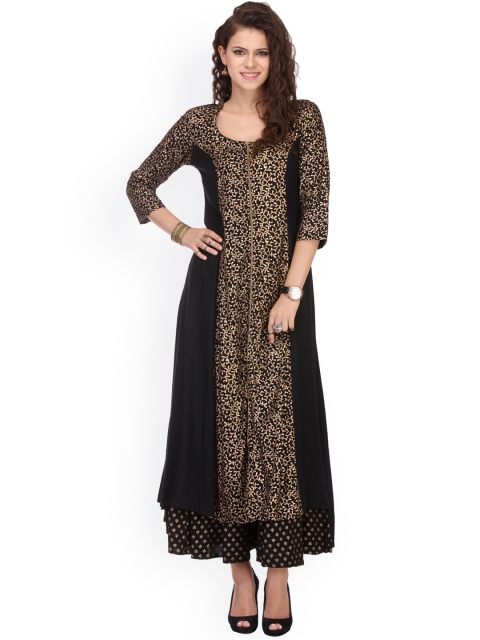 

Varanga Black Printed Kurta with Palazzo Trousers