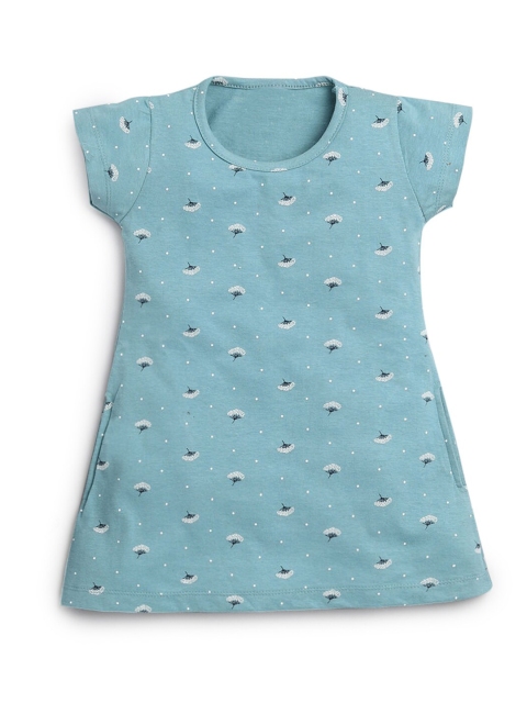 

Hopscotch Girls Green Cotton Printed Nightdress
