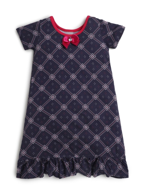 

Hopscotch Girls Blue Printed Nightdress