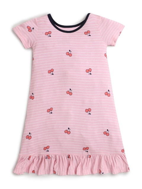 

Hopscotch Girls Pink Printed Nightdress