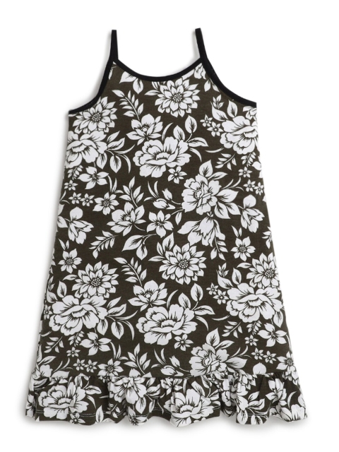 

Hopscotch Girls Black & White Floral Printed Nightdress