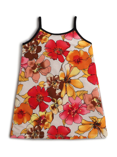 

Hopscotch Girls Off White Printed Nightdress