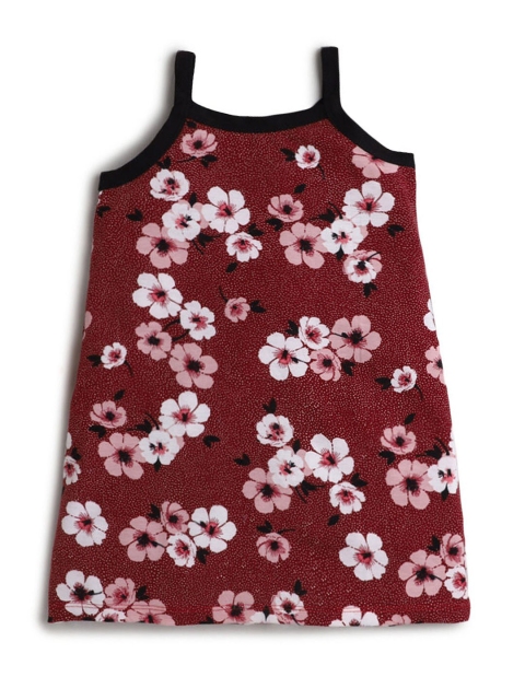

Hopscotch Girls Maroon & White Printed Nightdress