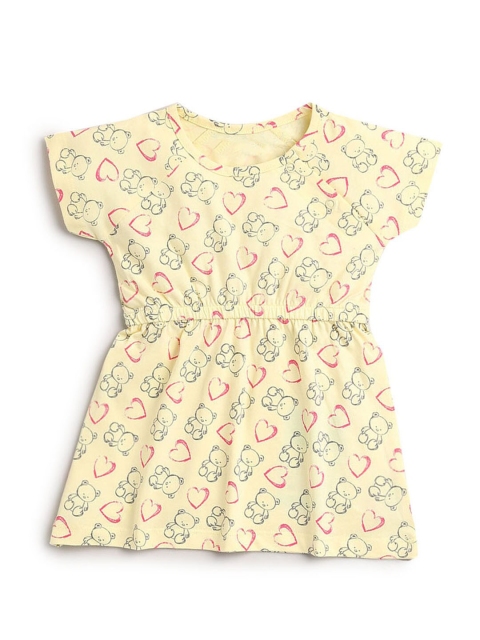 

Hopscotch Yellow & Pink A-Line Dress