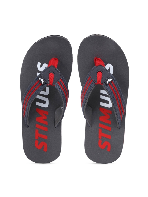 

Paragon Men Grey & Red Printed Thong Flip-Flops