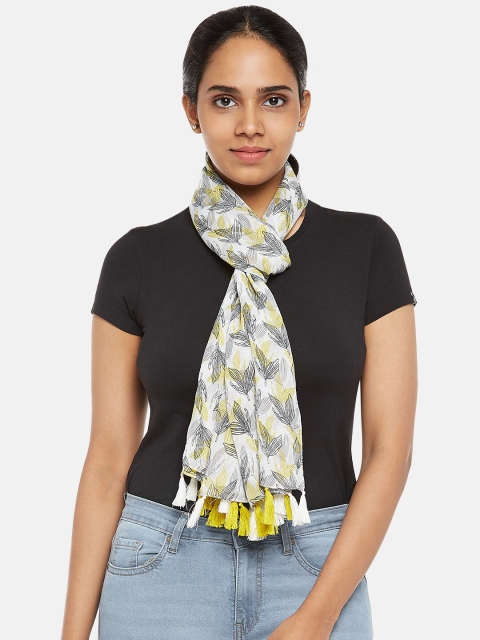 

Honey by Pantaloons Women Yellow & White Printed Scarf