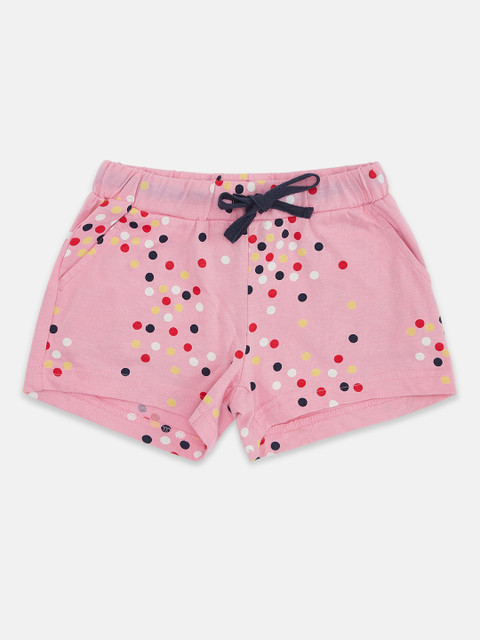 

Pantaloons Junior Girls Pink Polka Dot Printed Shorts