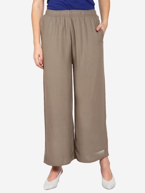 

Innocence Women Grey Solid Straight Palazzos