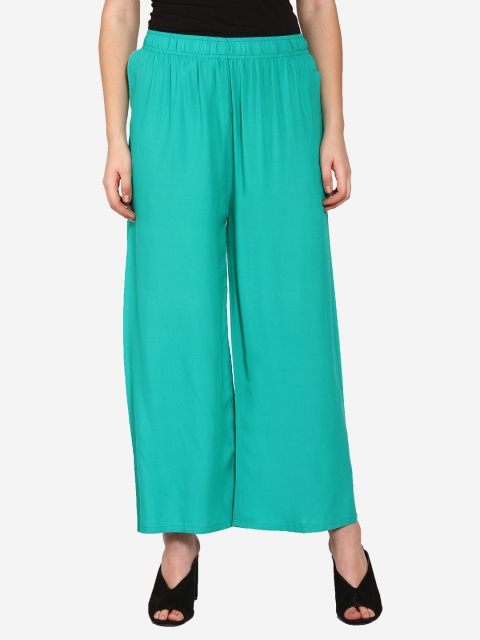 

Innocence Women Sea Green Knitted Palazzos