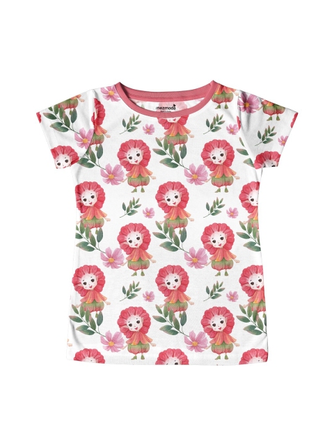 

mezmoda Girls Pink Printed Dry Fit Regular Fit T-shirt