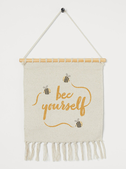 

H&M White & Yellow Pure Cotton Wall Decoration