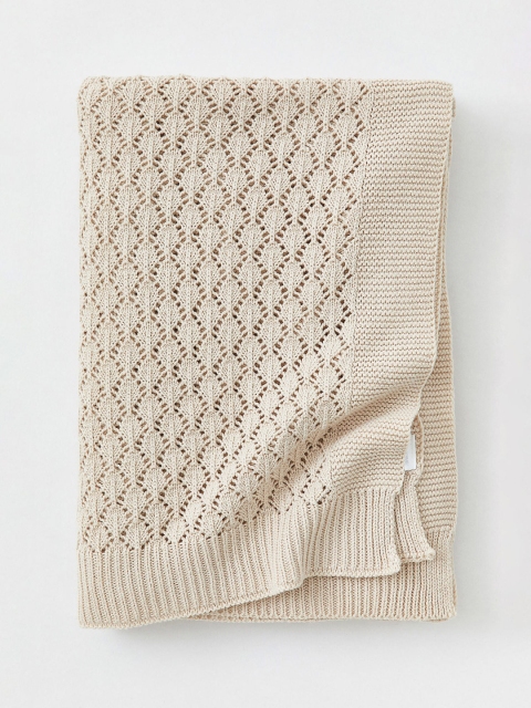 

H&M Girls Beige Knitted Cotton Blanket