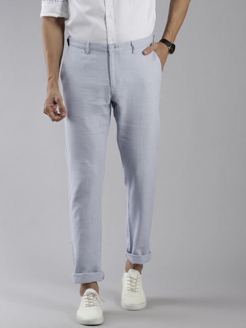

Blackberrys Men Blue Self-Design Trousers