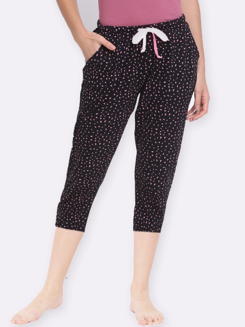 

Kanvin Women Pack Of 2 Printed Pure Cotton Three-Fourth Lounge Pants, Brown