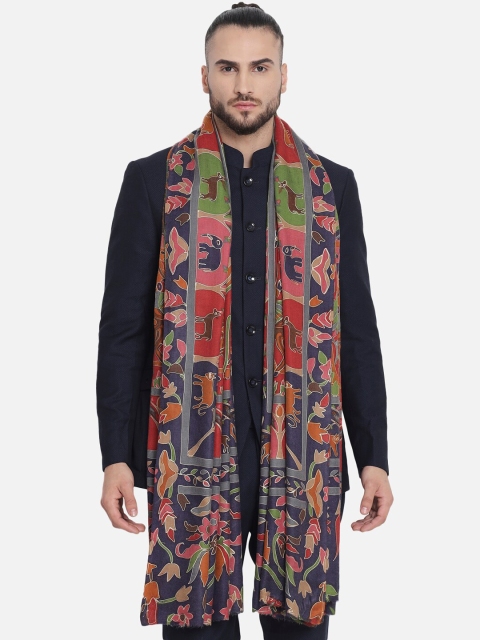 

Pashtush Men Red & Blue Printed Woolen Shawl