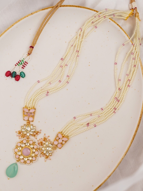 

Queen Be Women Gold-Toned & White Pearl Beaded Necklace