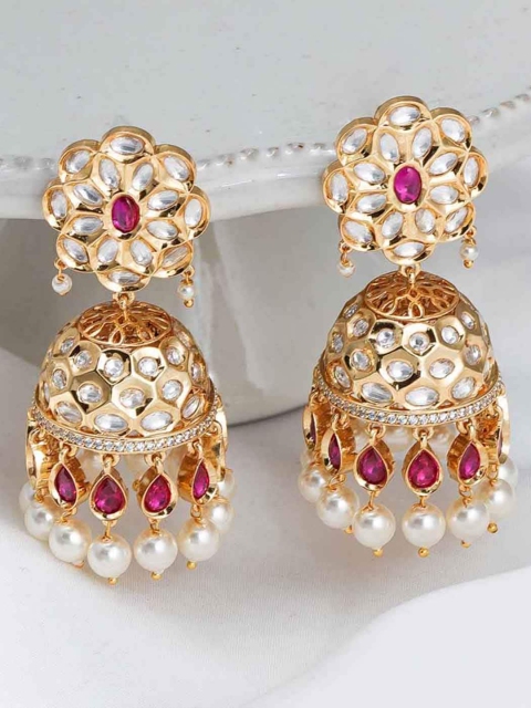 

Queen Be Women Red & White Jhumkas Earrings