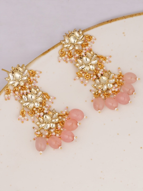 

Queen Be Women Gold-Plated & Pink Drop Earrings