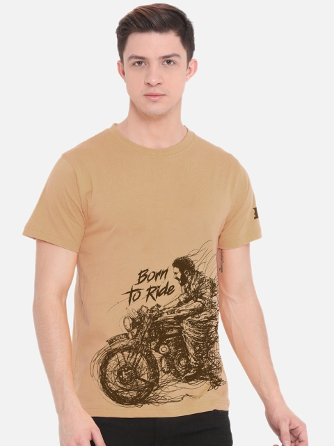 

Fully Filmy Men Beige Printed T-shirt