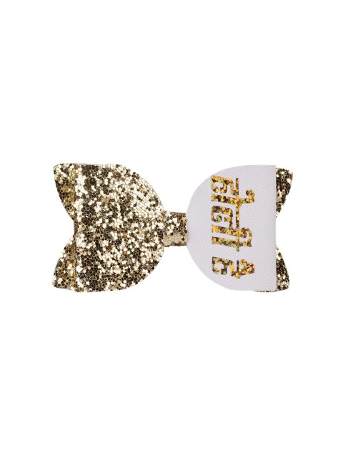 

Aye Candy Girls Gold-Toned & White Holi Hai Embellished Bow Alligator Hair Clip