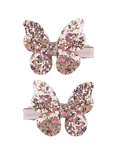 

Aye Candy Girls Pink & Rose Gold Set of 2 Embellished Alligator Hair Clip