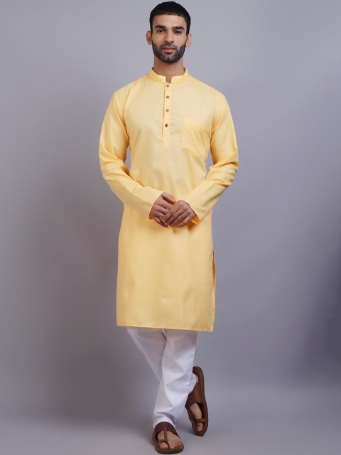 

GRACIT Men Yellow Kurta with Pyjamas