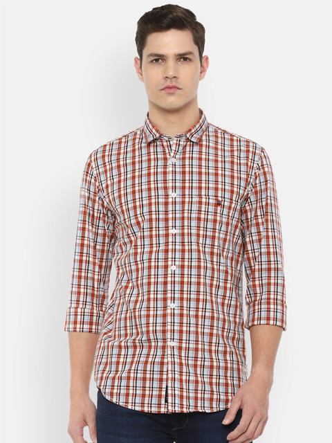 

Louis Philippe Jeans Men Red Slim Fit Checked Casual Shirt
