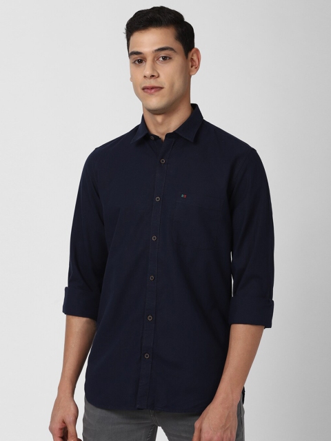 

Peter England Casuals Men Navy Blue Slim Fit Cotton Casual Shirt