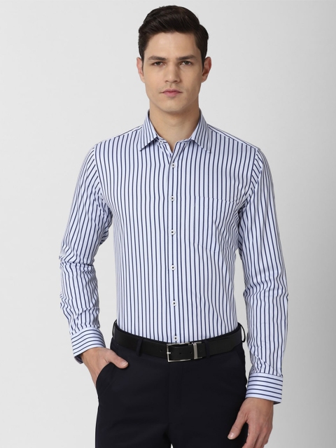 

Van Heusen Men White Slim Fit Striped Pure Cotton Formal Shirt