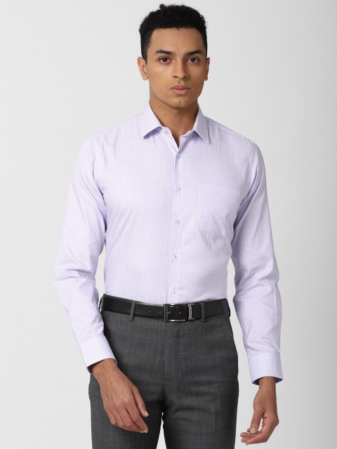 

Van Heusen Men Purple Slim Fit Checked Cotton Formal Shirt