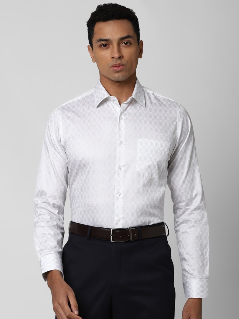 

Van Heusen Men White Slim Fit Printed Formal Shirt