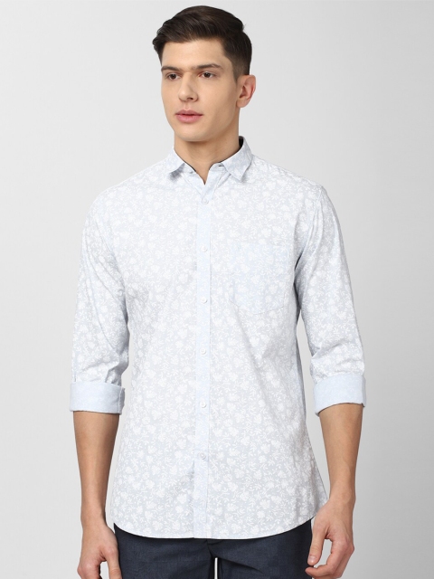 

Van Heusen Sport Men Blue & White Slim Fit Printed Pure Cotton Casual Shirt