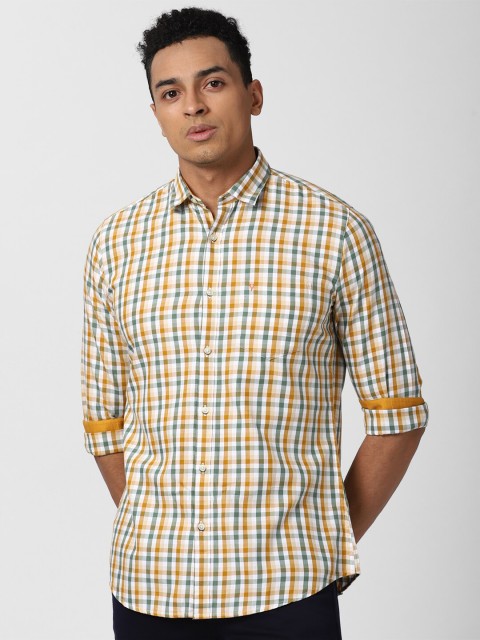 

Van Heusen Sport Men Yellow Slim Fit Checked Casual Shirt