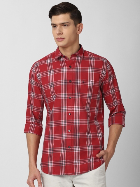 

Van Heusen Sport Men Red Tartan Checked Slim Fit Pure Cotton Casual Shirt