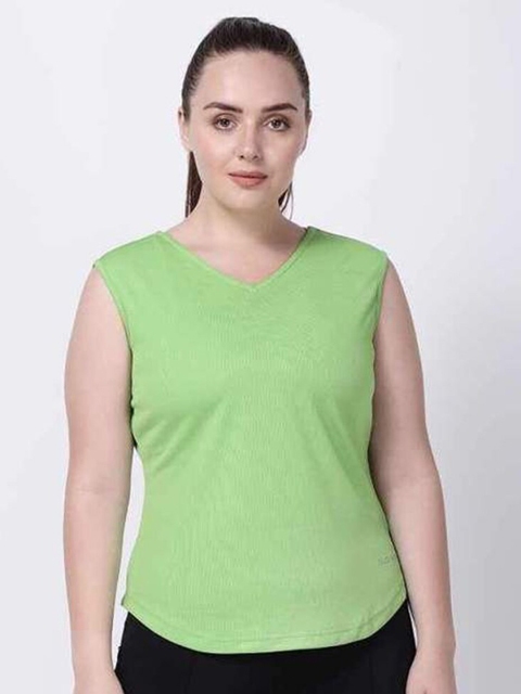 

STUDIOACTIV Women Green Extended Sleeves T-shirt