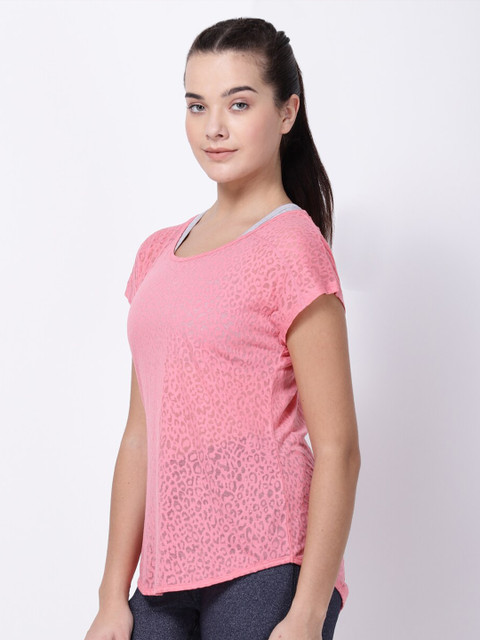 

STUDIOACTIV Women Pink Extended Sleeves T-shirt