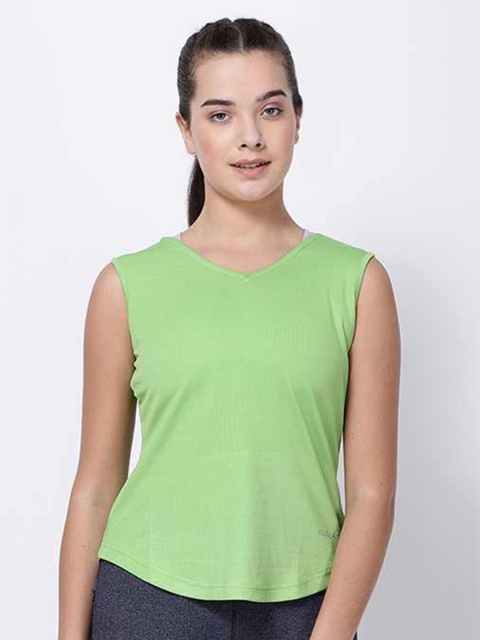 

STUDIOACTIV Women Green Raw Edge T-shirt