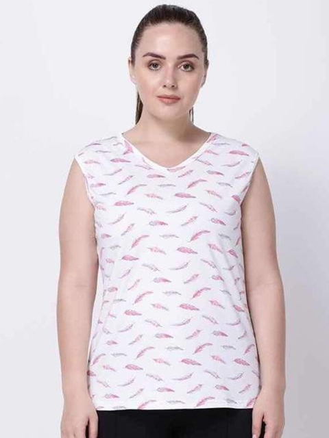 

STUDIOACTIV Women White V-Neck Raw Edge T-shirt
