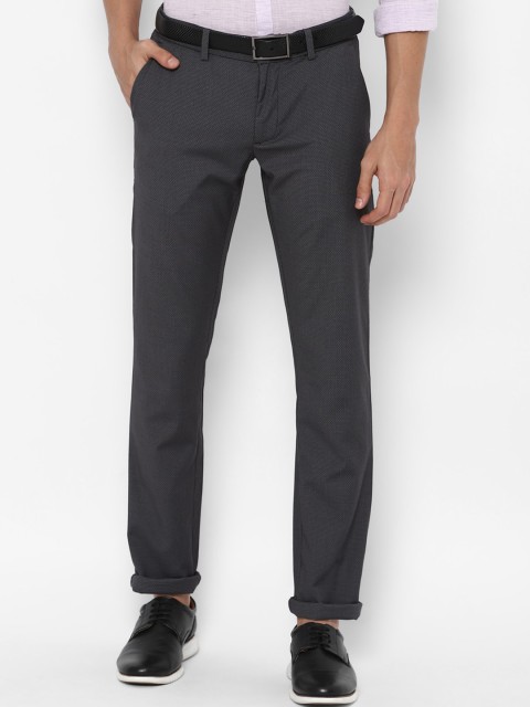 

Allen Solly Men Black Textured Slim Fit Trousers