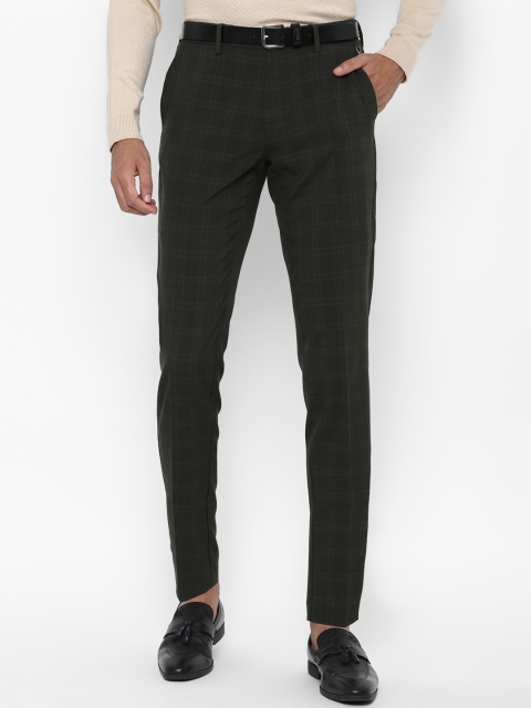 

Allen Solly Men Grey Checked Slim Fit Trousers