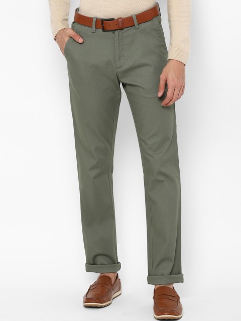 

Allen Solly Men Olive Green Cotton Chinos Trousers