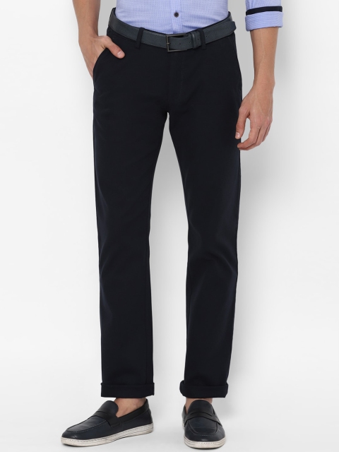 

Allen Solly Men Navy Blue Slim Fit Solid Cotton Trousers