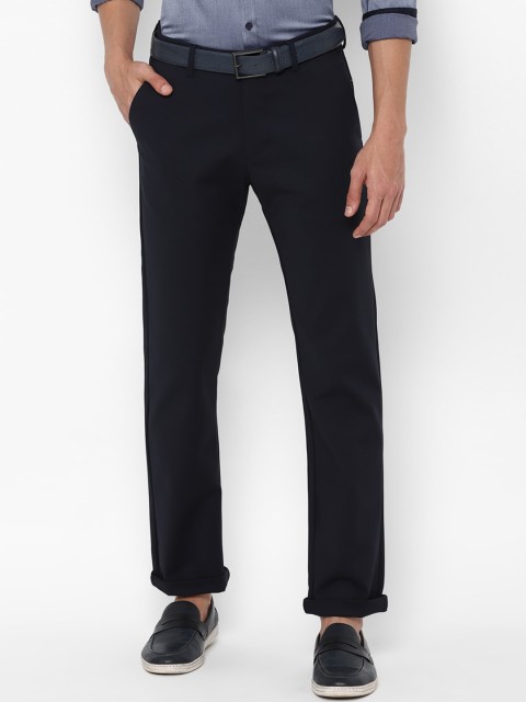 

Allen Solly Men Navy Blue Regular Fit Solid Trousers