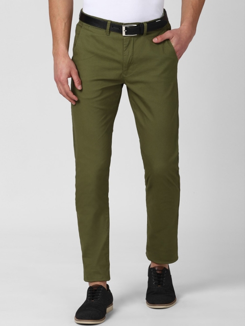 

Peter England Casuals Men Olive Green Slim Fit Trousers