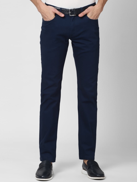 

Peter England Casuals Men Navy Blue Slim Fit Trousers