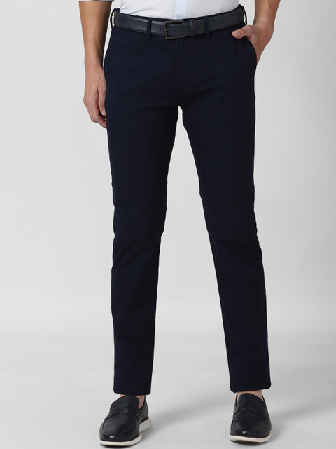 

Peter England Casuals Men Navy Blue Slim Fit Trousers