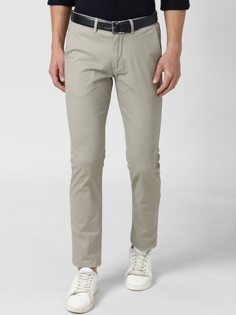 

Peter England Casuals Men Grey Slim Fit Trousers