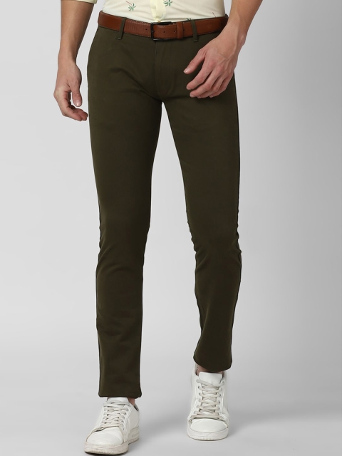 

Peter England Casuals Men Olive Green Skinny Fit Trousers
